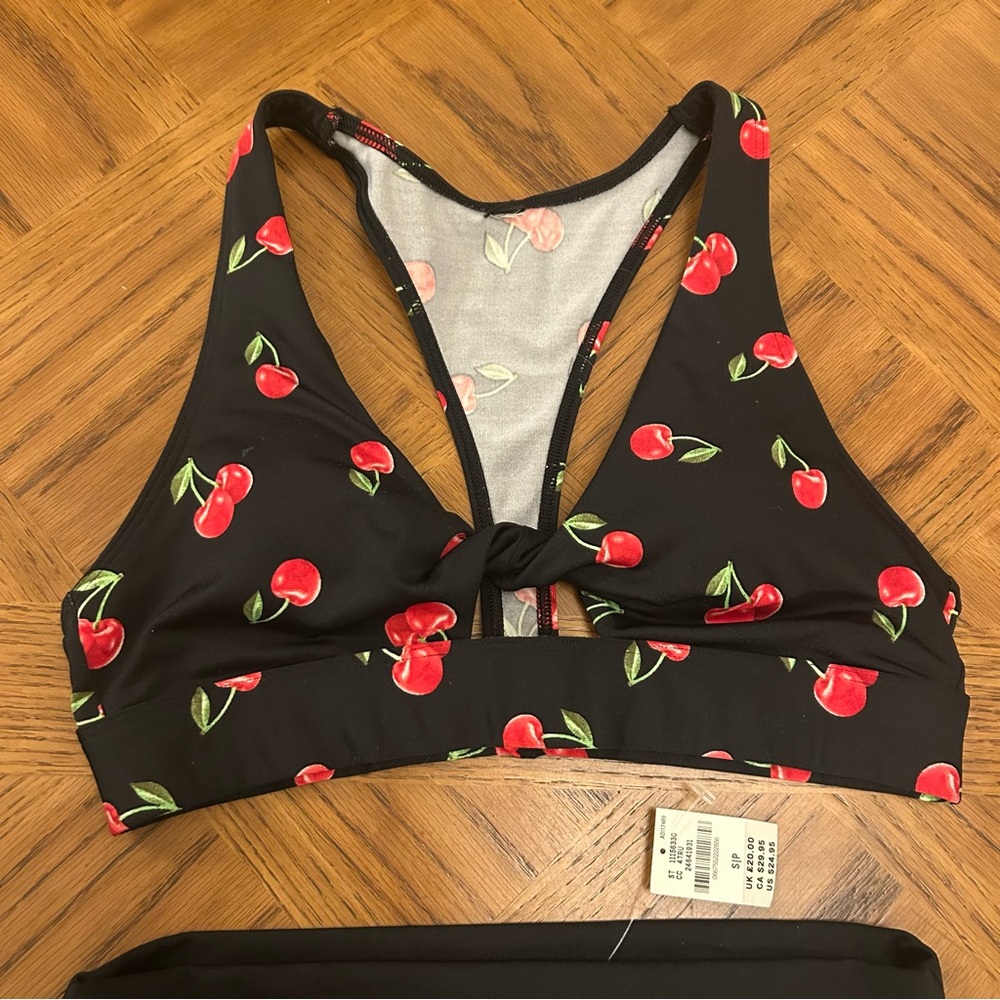 🍒 Gym to Swim Cherries PINK Victoria's Secret Black Cherry Bikini - Picture 3 of 15